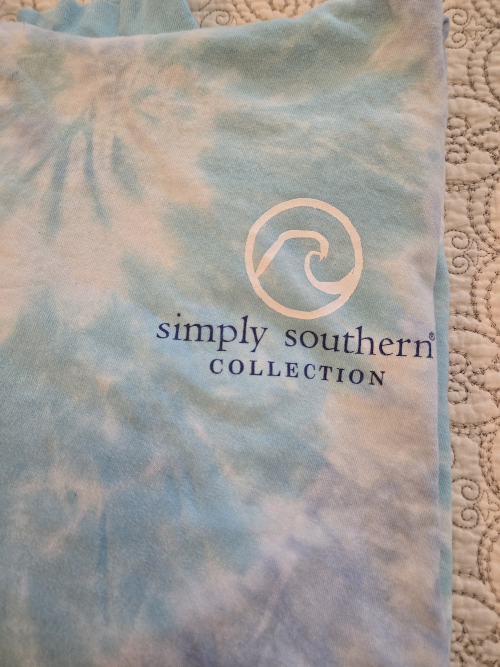 Simply Southern Blue and White Tie-Dye Top